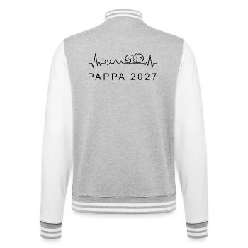 Dad 2027 Heartbeat Pregnancy Swedish - College Sweat Jacket - heather grey/white - Back - Marisol (170cm)