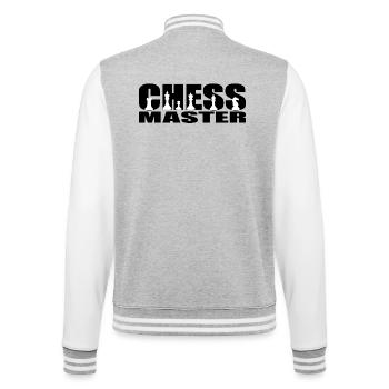 Schachmeister - College-Sweatjacke - Grau meliert/Weiß - Hinten - Marisol (170cm)