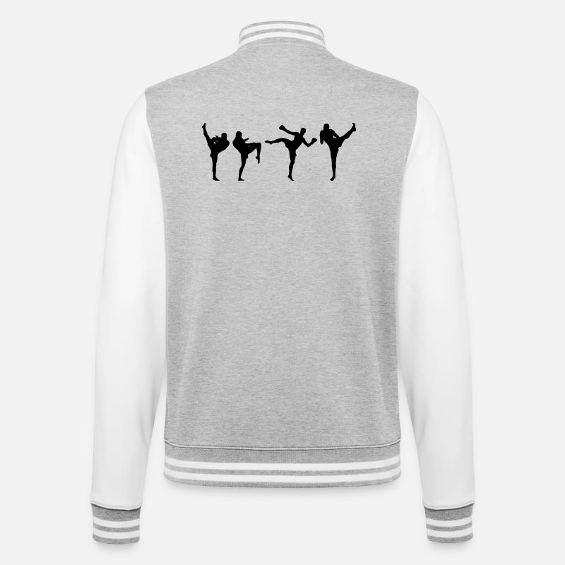 Kickboxer - College-Sweatjacke - Grau meliert/Weiß