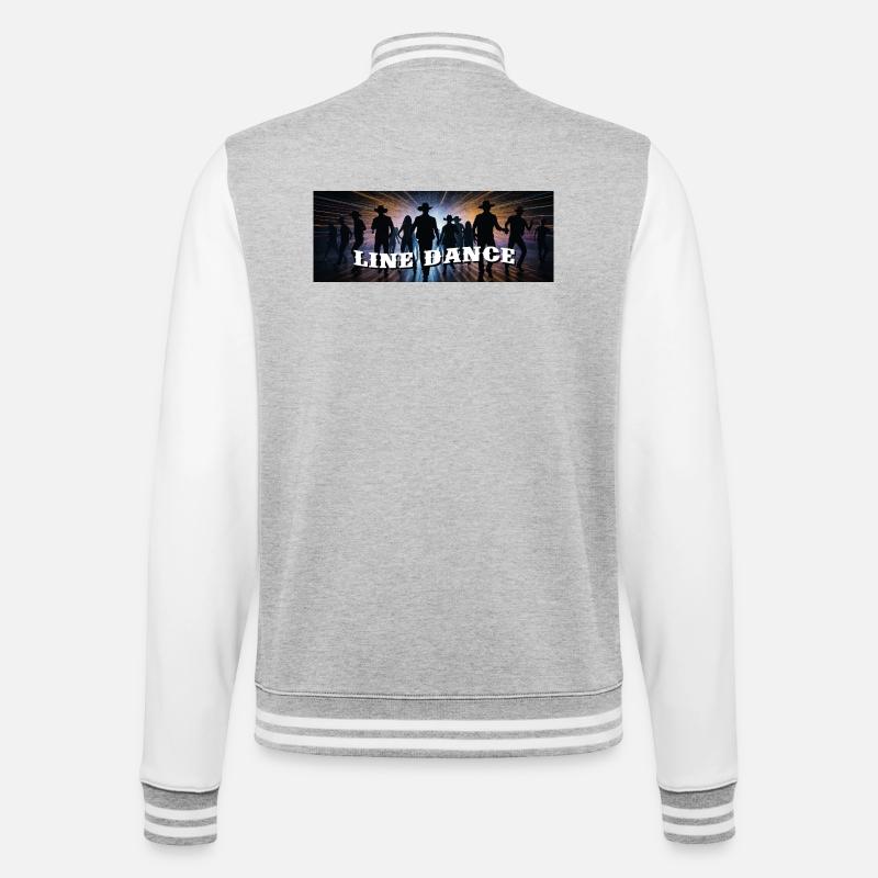 Line dance group dancing - College Sweat Jacket - heather grey/white