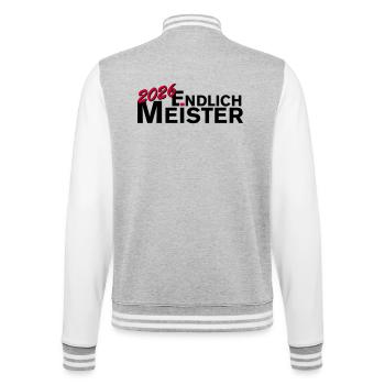Endlich Meister 2026 Meisterschaft - College-Sweatjacke - Grau meliert/Weiß - Hinten - Marisol (170cm)