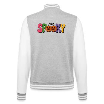 Spooky Kürbis Halloween - College-Sweatjacke - Grau meliert/Weiß - Hinten - Marisol (170cm)