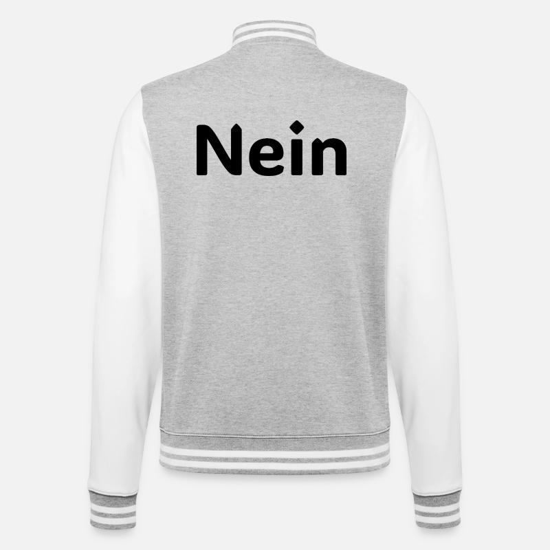 Nein – Lustiger Deutscher Statement Spruch - Veste Teddy - gris chiné / blanc