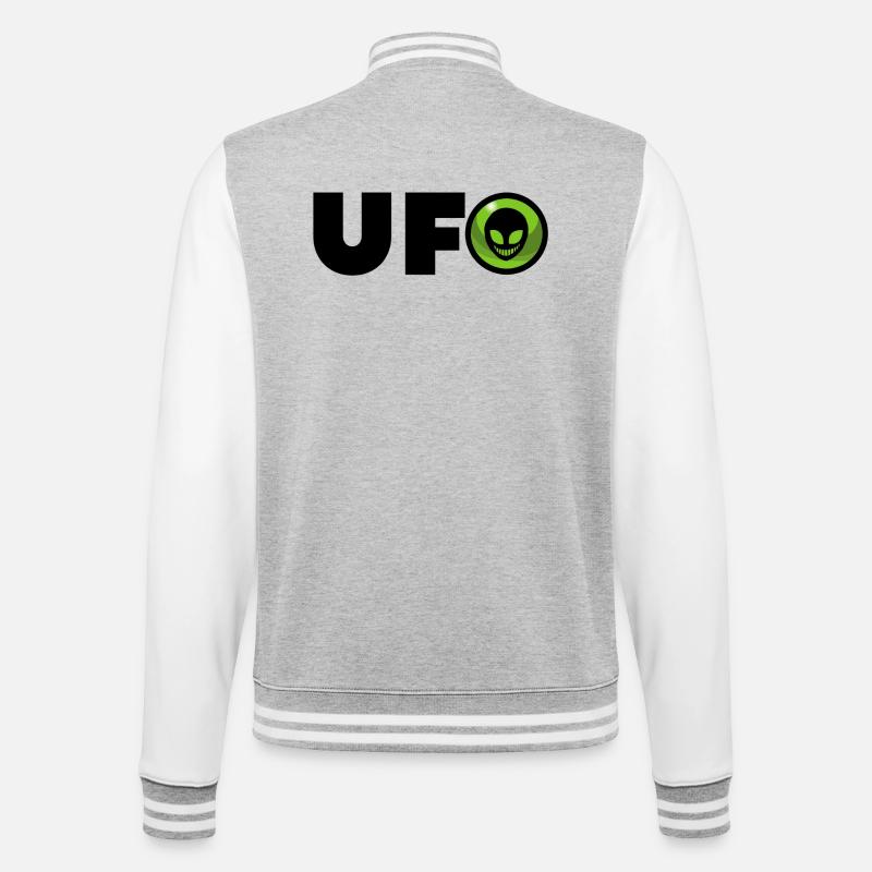 Alien Alien-Logo - College-Sweatjacke - Grau meliert/Weiß