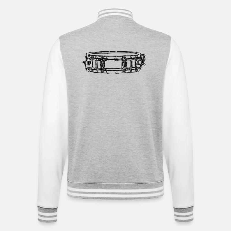 Side drum - College Sweat Jacket - heather grey/white