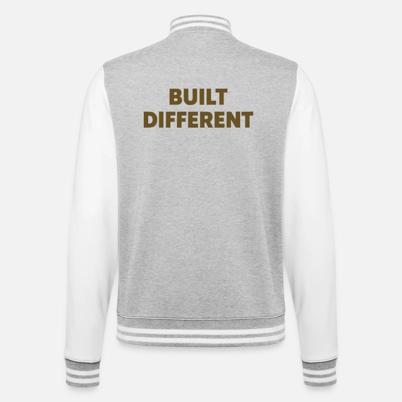Typographie d’affirmation différente construite - Veste Teddy - gris chiné / blanc