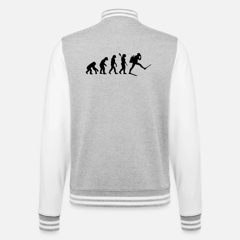 Scuba Diver Lustige menschliche Evolution - College-Sweatjacke - Grau meliert/Weiß