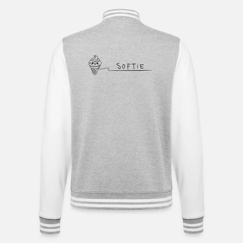 Softie Süßes Softeis Doodle Line Art - College-Sweatjacke - Grau meliert/Weiß
