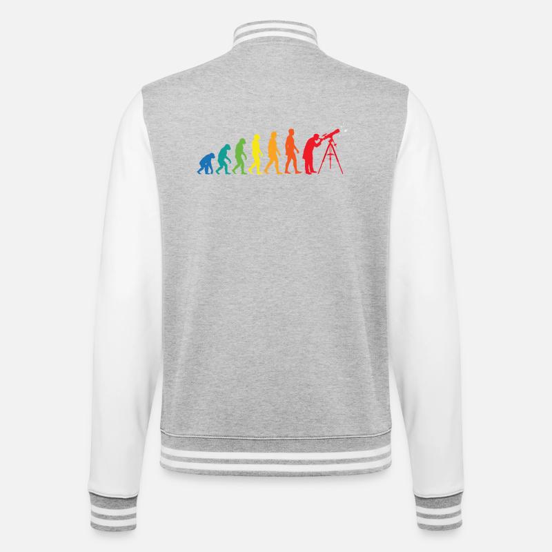 Evolution Astronomie – Weltraum Teleskop Design - College-Sweatjacke - Grau meliert/Weiß
