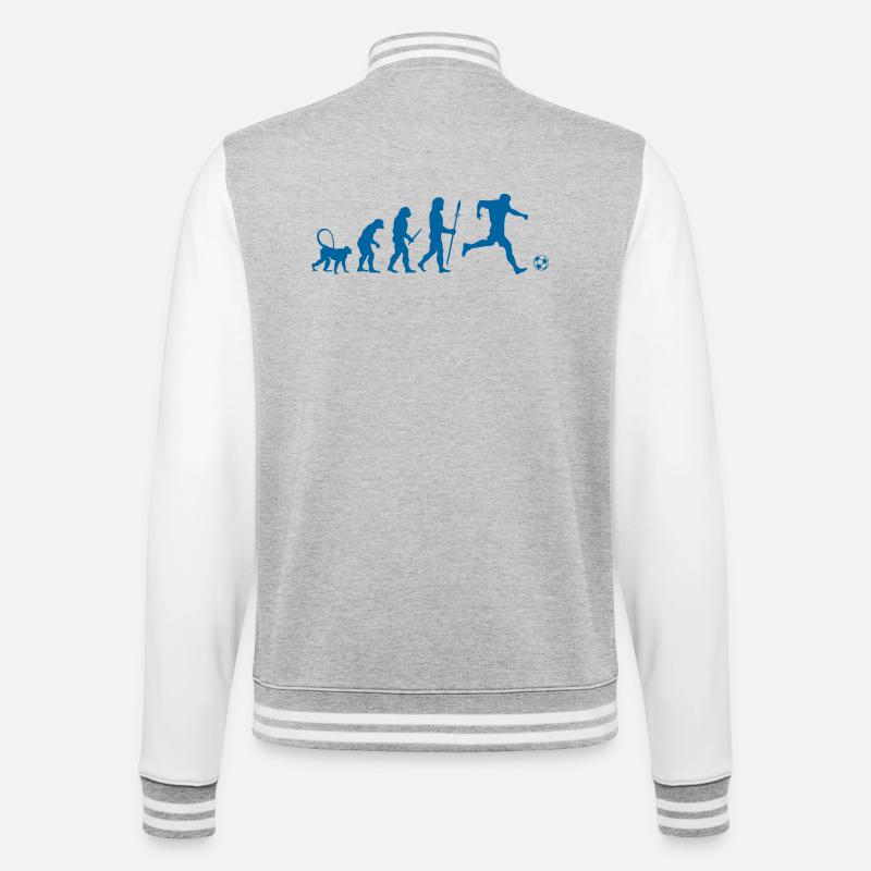 Evolution of a Soccer Player - College-Sweatjacke - Grau meliert/Weiß
