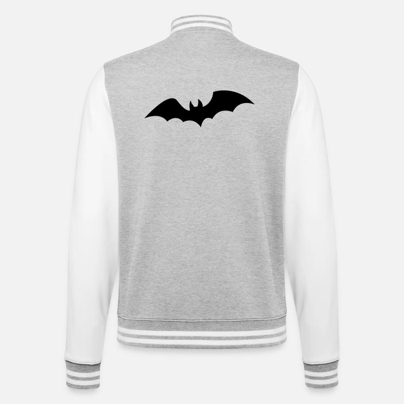 bat - College Sweat Jacket - heather grey/white