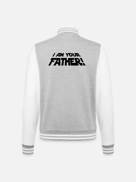 i am your father - College Sweat Jacket - heather grey/white