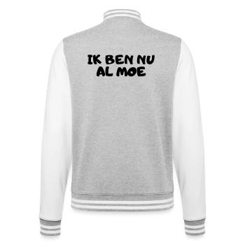 I'm already tired - College Sweat Jacket - heather grey/white - Back - Marisol (170cm)