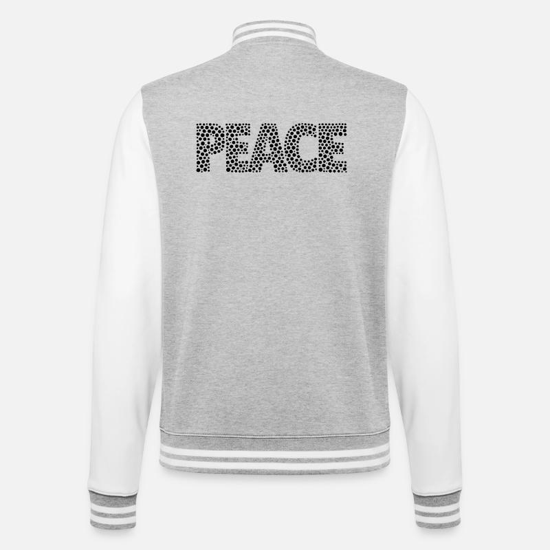 PEACE with points - College Sweat Jacket - heather grey/white