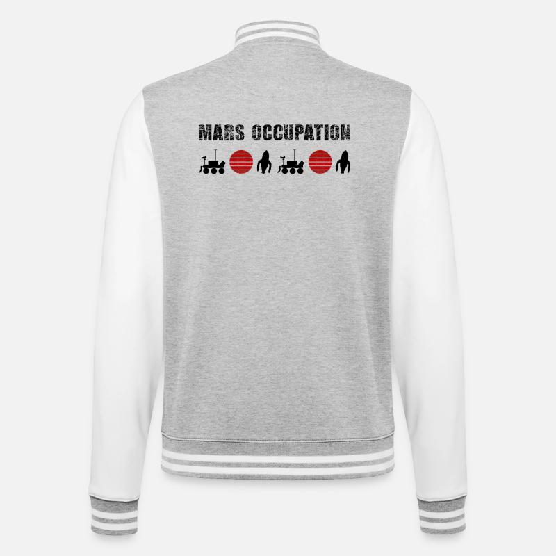 Double Mars Red Sun Constellation - College Sweat Jacket - heather grey/white