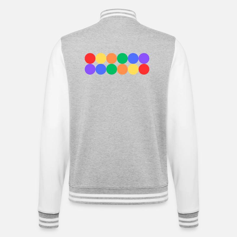 Rainbow Pride - College-Sweatjacke - Grau meliert/Weiß