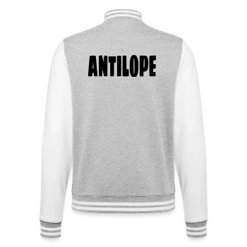 Antilope. Für Rollstuhlfahrer mit Humor # - College-Sweatjacke - Grau meliert/Weiß - Hinten - Marisol (170cm)