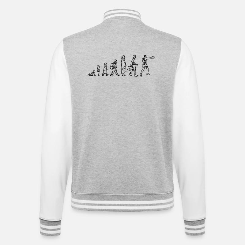 Boxing Evolution - College Sweat Jacket - heather grey/white