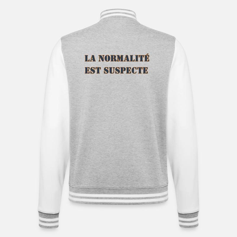 NORMALITY IS SUSPECT - College Sweat Jacket - heather grey/white