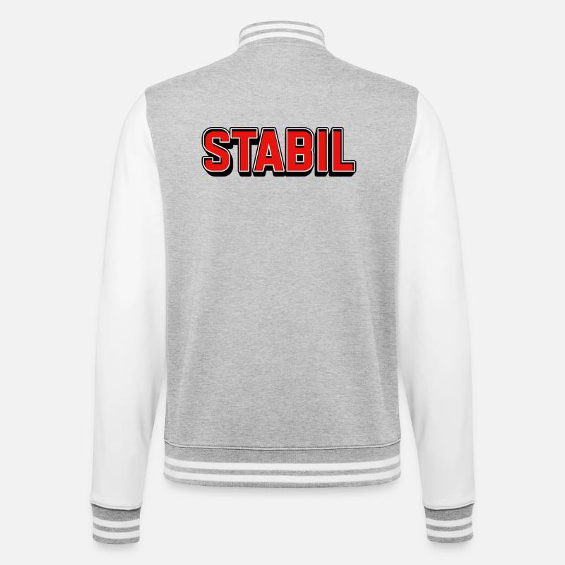 Stable bright red block lettering - College Sweat Jacket - heather grey/white