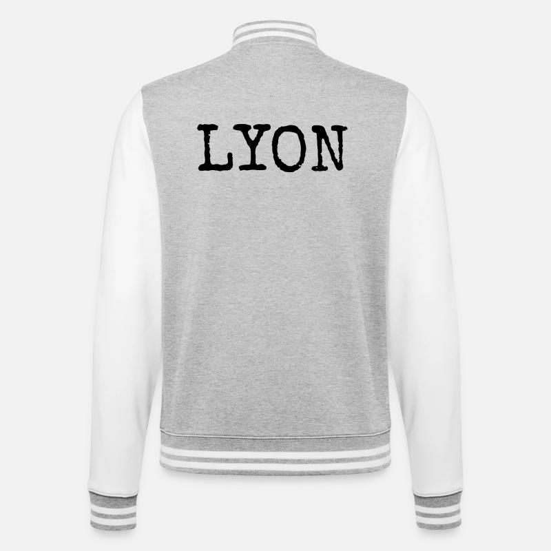 Lyon - College-Sweatjacke - Grau meliert/Weiß