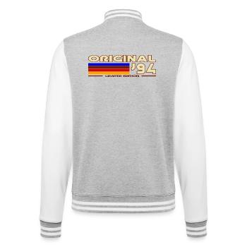 1994 - College-Sweatjacke - Grau meliert/Weiß - Hinten - Marisol (170cm)