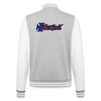 Old School - style - cool - College-Sweatjacke - Grau meliert/Weiß - Hinten - Marisol (170cm)