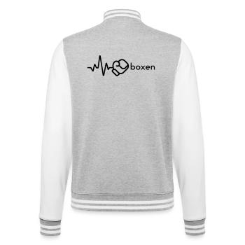 Boxen - College-Sweatjacke - Grau meliert/Weiß - Hinten - Marisol (170cm)