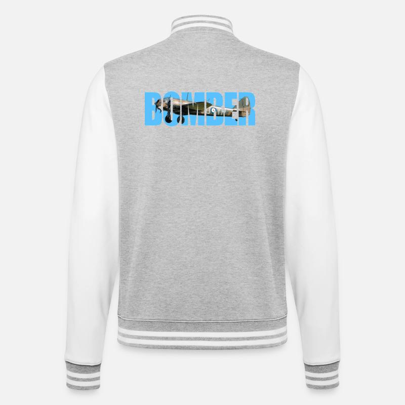 Bomber Bristol Blenheim - College-Sweatjacke - Grau meliert/Weiß