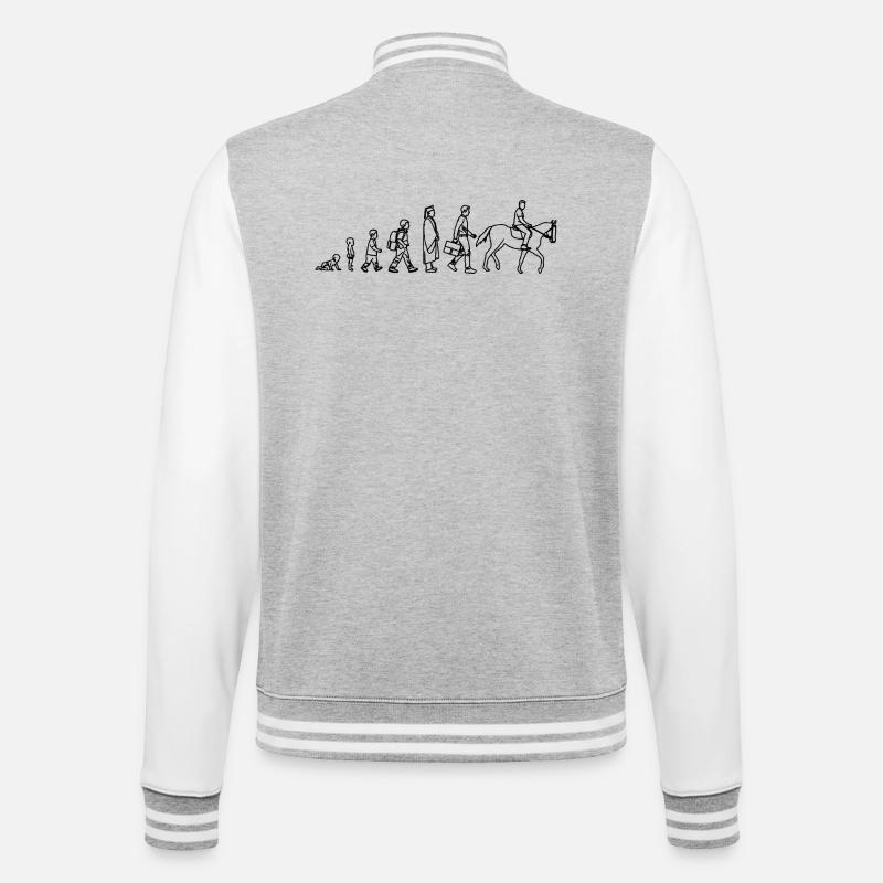 Evolution vom Kind zum Reiter - College-Sweatjacke - Grau meliert/Weiß