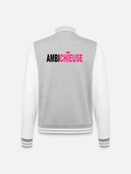 Ambichieuse - Veste Teddy - gris chiné / blanc