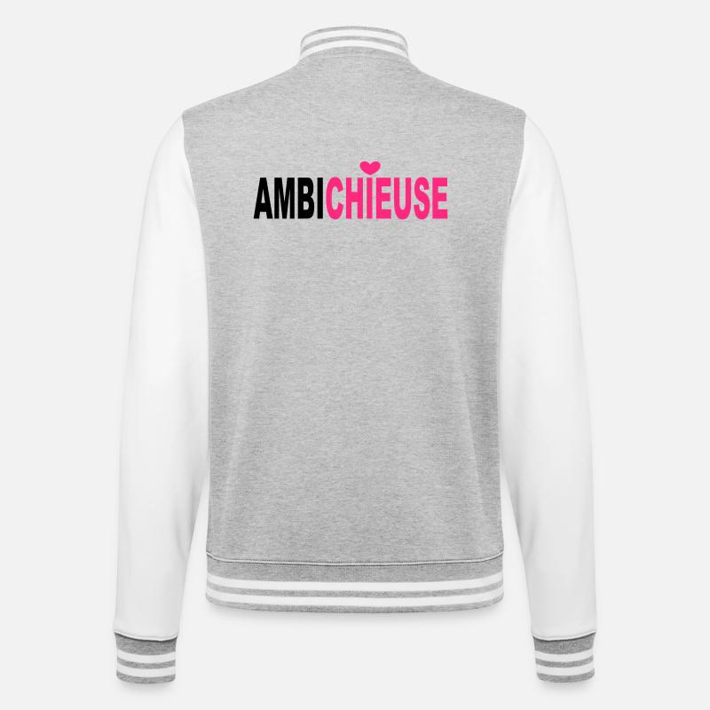  Ambichieuse  - Veste Teddy - gris chiné / blanc