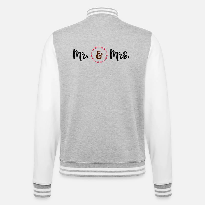 wedding - College Sweat Jacket - heather grey/white