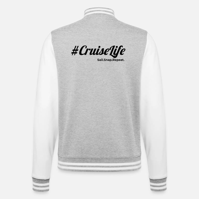 #CruiseLife - College-Sweatjacke - Grau meliert/Weiß