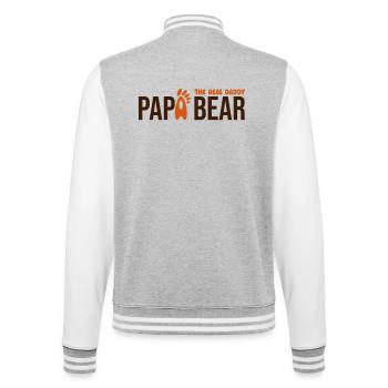 Papa Bear: El Verdadero Papá - College-Sweatjacke - Grau meliert/Weiß - Hinten - Marisol (170cm)