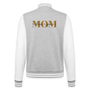 Love you Mom Declaration of Love Mother Love Mom - College Sweat Jacket - heather grey/white - Back - Marisol (170cm)
