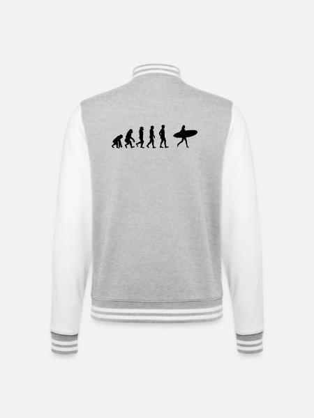 Surfergirl - College-Sweatjacke - Grau meliert/Weiß