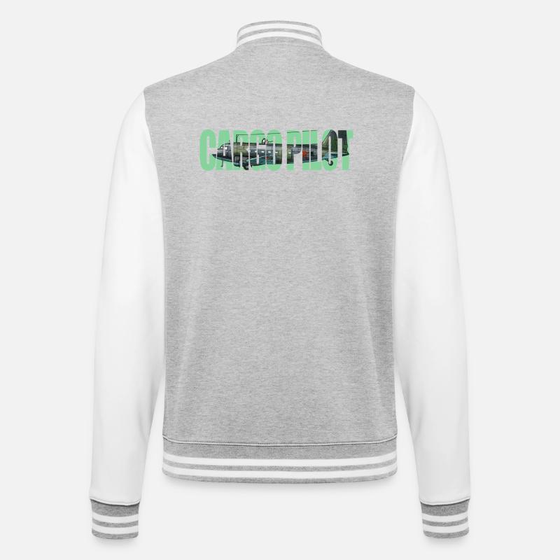 Cargo pilot Li-2 - College-Sweatjacke - Grau meliert/Weiß