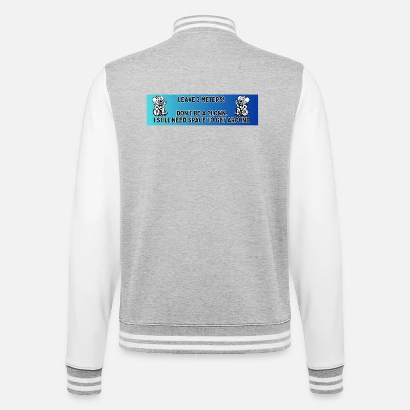 Autoaufkleber eines Rollstuhlclowns # - College-Sweatjacke - Grau meliert/Weiß