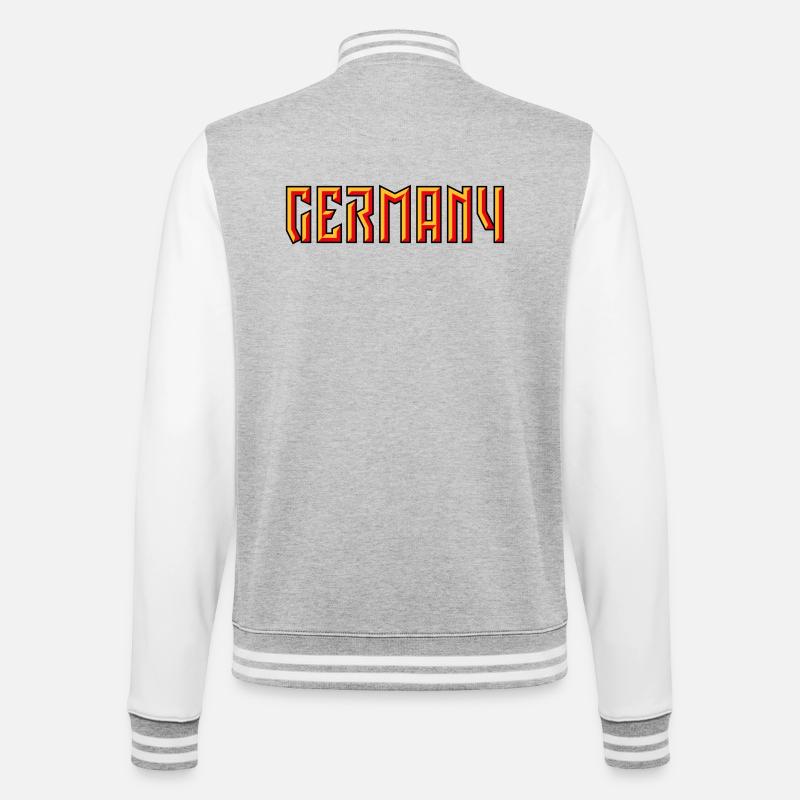 Germany Schriftzug (Relief / 3D / 3C) - College-Sweatjacke - Grau meliert/Weiß