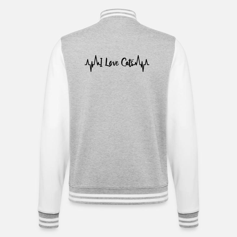 J’aime les chats, les palpitations cardiaques - Veste Teddy - gris chiné / blanc
