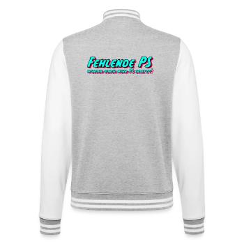 Fehlende PS wurden durch mehr PS ersetzt! - College-Sweatjacke - Grau meliert/Weiß - Hinten - Marisol (170cm)