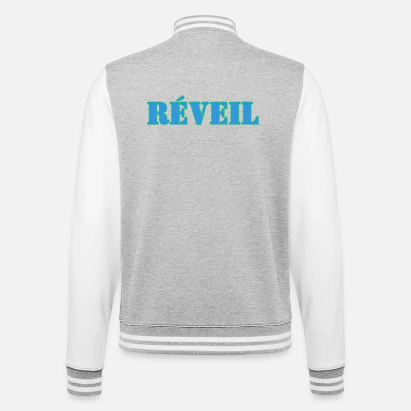 Wecker - College-Sweatjacke - Grau meliert/Weiß