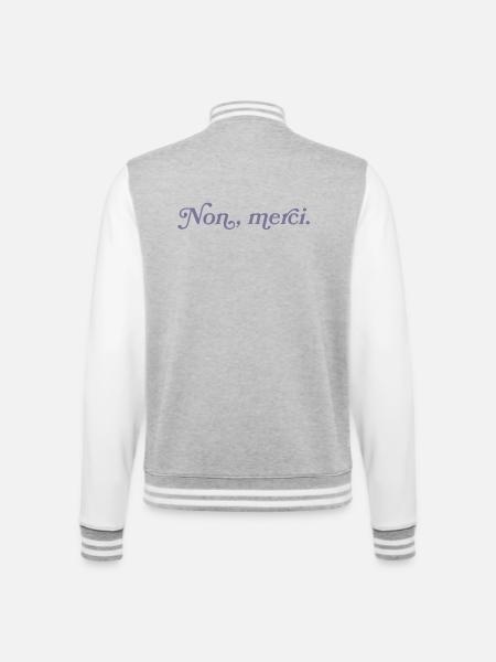 Non, merci – French Minimalism - College Sweat Jacket - heather grey/white