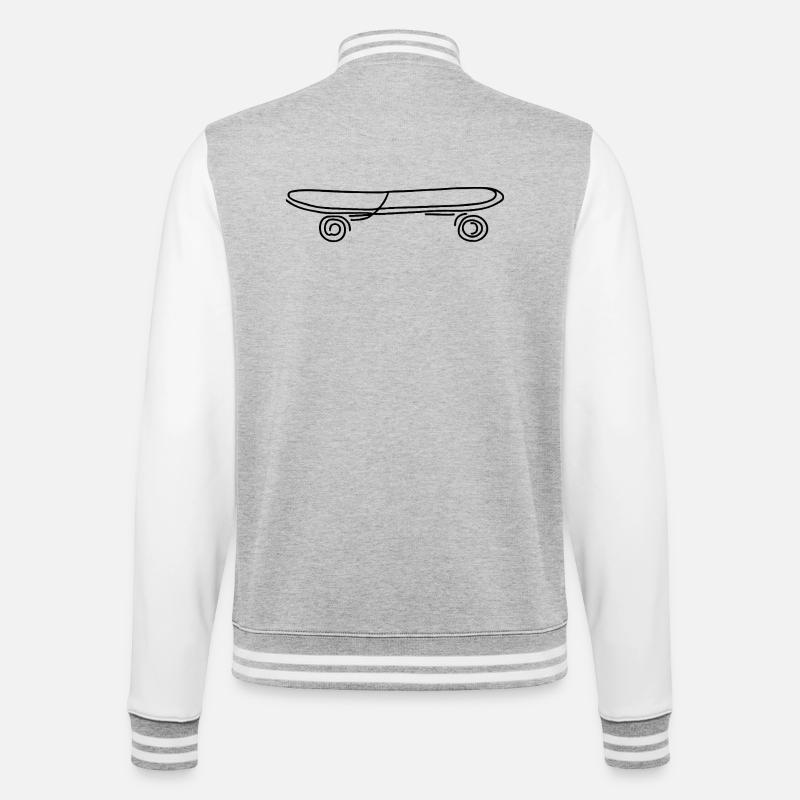 Skateboard - College Sweat Jacket - heather grey/white