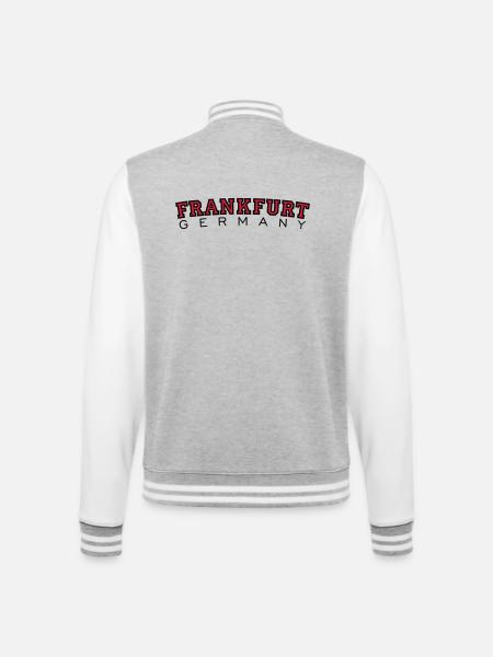 Frankfurt Germany (Rot) - College-Sweatjacke - Grau meliert/Weiß
