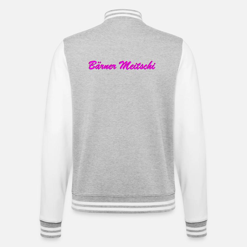 Bärner Meitschi - College-Sweatjacke - Grau meliert/Weiß