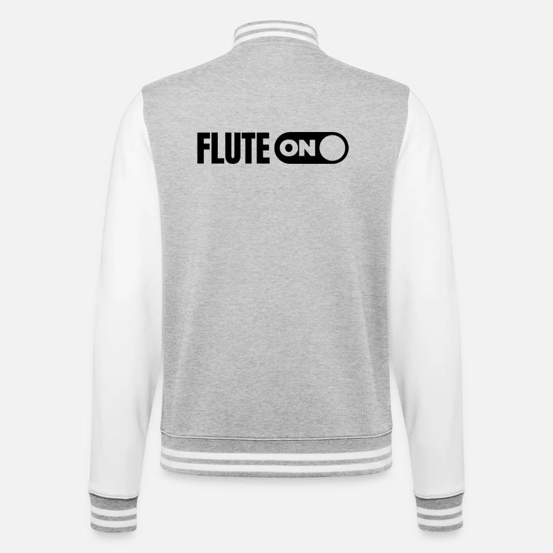 Turn on the flute - College Sweat Jacket - heather grey/white