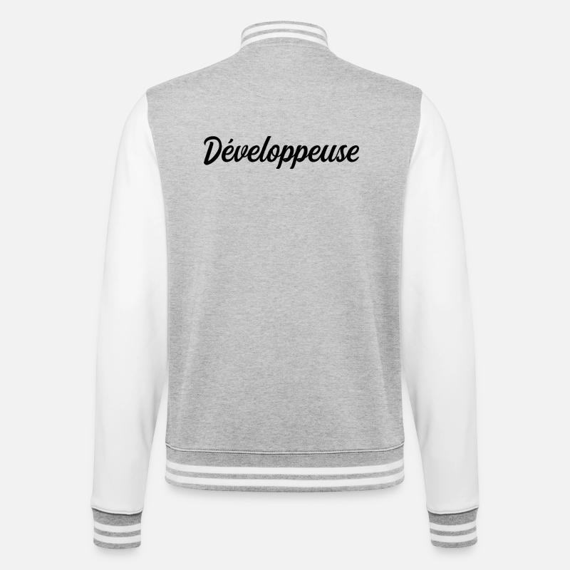 Développeuse Web Code Logiciel Application Tech - Veste Teddy - gris chiné / blanc