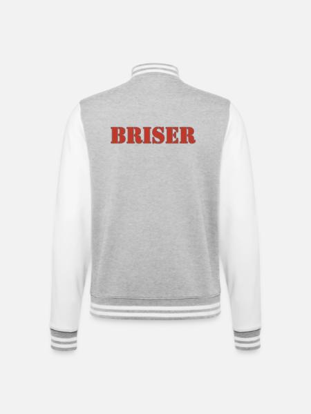 break - College Sweat Jacket - heather grey/white